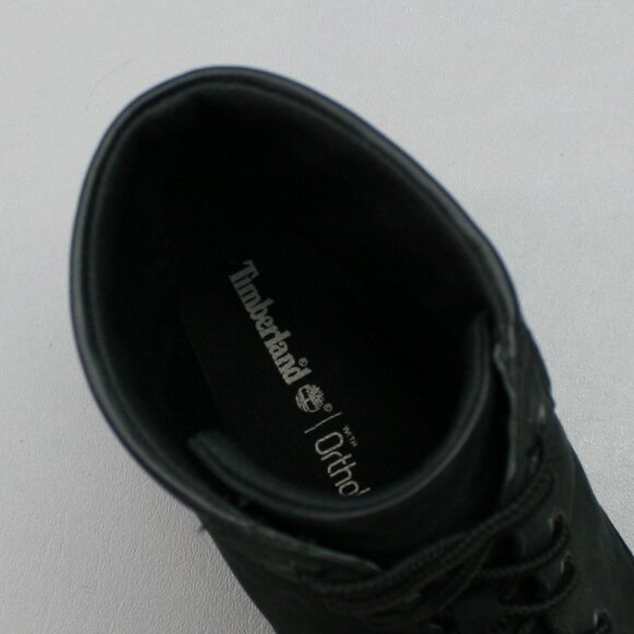 Timberland Ladies 11 Brinda Black Nubuck Lace-up Block Heels Combat Boots A1JXI - Picture 7 of 12